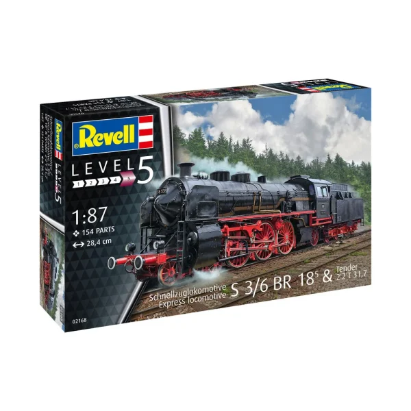 Revell - Schnellzuglokomotive S3/6 BR18(5) mit Tender 2‘2’T - 02168