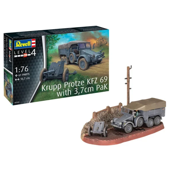 Revell - Krupp Protze KFZ 69 with 3,7cm Pak - 3344
