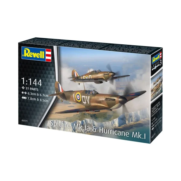 4009803771-4 Revell - Supermarine Spitfire Mk.Ia & Hawker Hurricane Mk.I - 03771