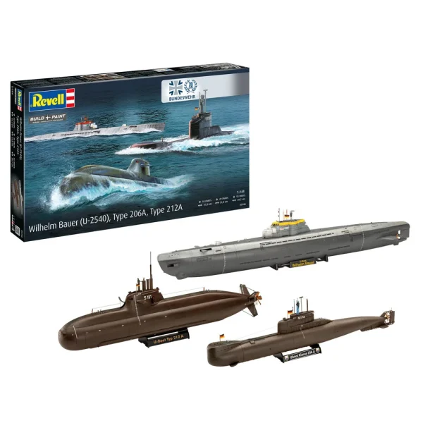 4009805186 Revell - 70 Jahre Bundeswehr:Wilhelm Bauer,Type 206A,Class2 - 05186