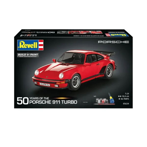 4009805634-12 Revell - Geschenkset Porsche 911 Turbo 50th Anniversary - 05634