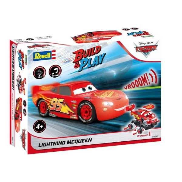 4009806562-12 Revell - Lightning McQueen Disney-Cars Auto mit Licht&Sound - 06562
