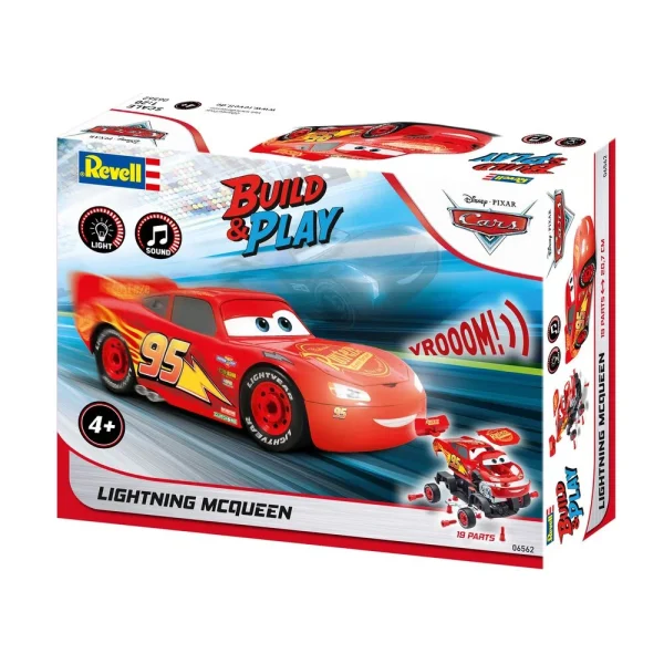 4009806562-14 Revell - Lightning McQueen Disney-Cars Auto mit Licht&Sound - 06562