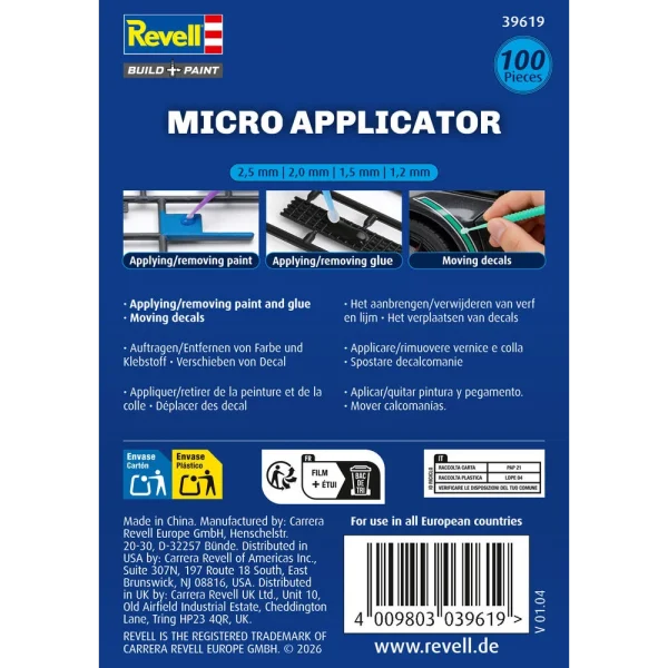 4009839619-5 Revell - Micro Applicator / 100pcs / 2,5mm / 2,0mm / 1,5mm - 39619