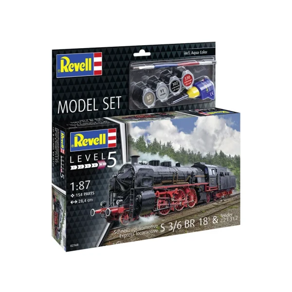 4009862168-1 Revell - Model Set Schnellzuglokomotive S3/6 BR18mit Tender - 62168