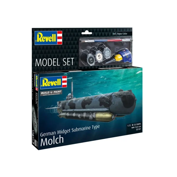 4009865187-1 Revell - Model Set German Midget Submarine Type Molch - 65187