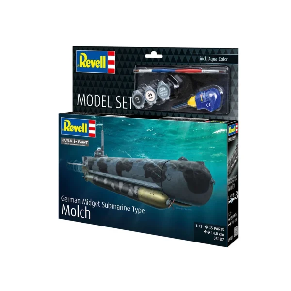 4009865187-2 Revell - Model Set German Midget Submarine Type Molch - 65187