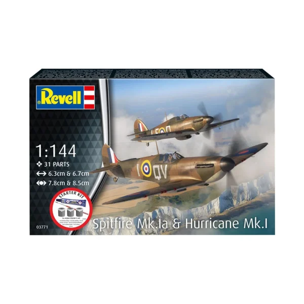 4009873771-20 Revell - Starter Kit Spitfire Mk.Ia & Hurricane Mk.I - 73771
