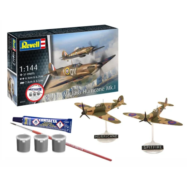 4009873771-23 Revell - Starter Kit Spitfire Mk.Ia & Hurricane Mk.I - 73771