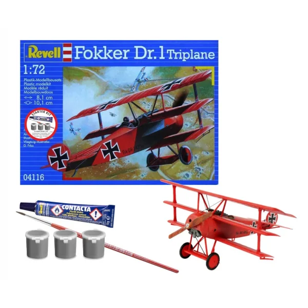 4009874116-9 Revell - Starter Kit Fokker DR.1 Triplane - 74116
