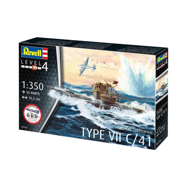 4009875154-9 Revell - Starter Kit German Submarine Type VII C/41 - 75154