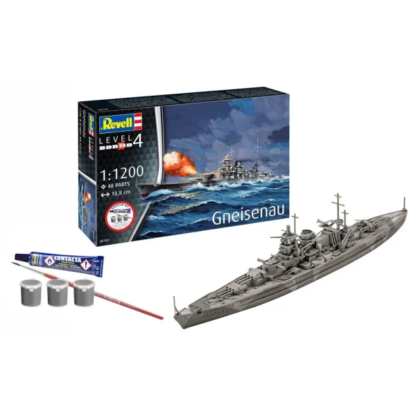 4009875181-12 Revell - Starter Kit Battleship Gneisenau - 75181
