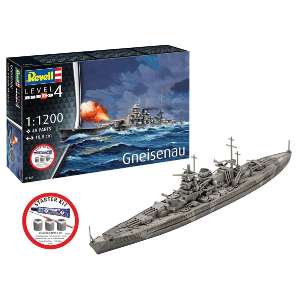 4009875181 Revell - Starter Kit Battleship Gneisenau - 75181