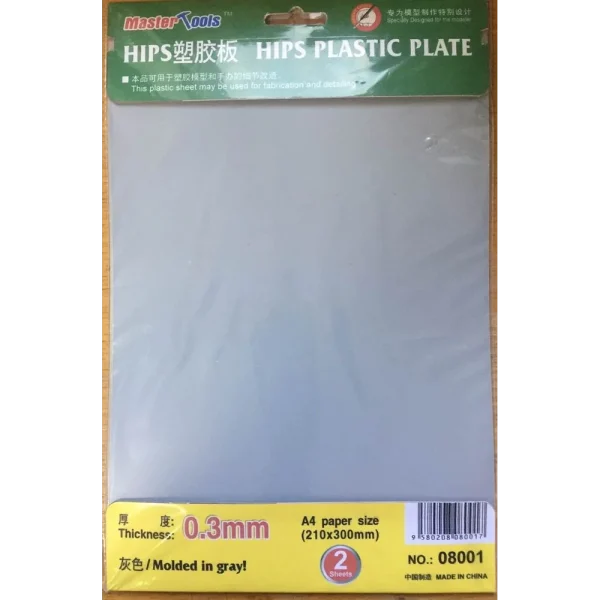 9368001 Master Tools - HIPS 0,3mm plastic sheet(210mmx300mmx2pc - 08001