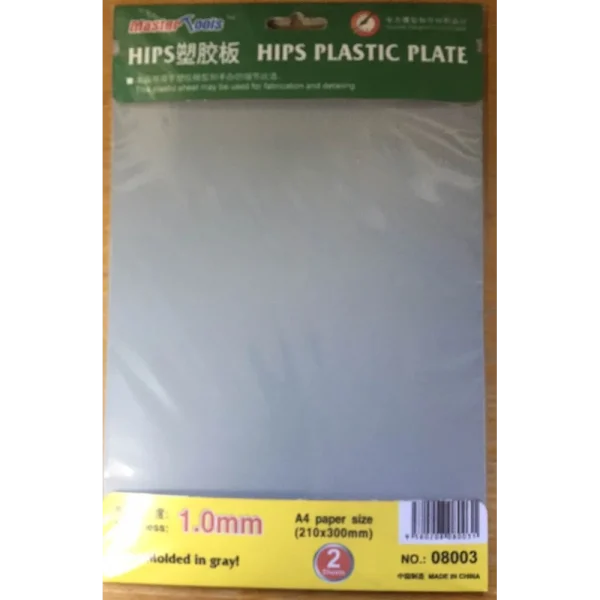 9368003 Master Tools - HIPS 1,0mm plastic sheet(210mmx300mmx2pc - 08003
