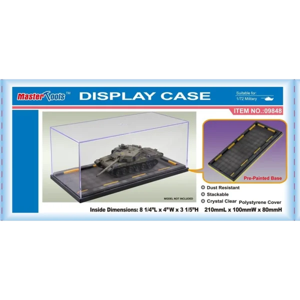 Master Tools - Acrylic Display Case 210 x 100 x 80mm Pre-painted Base - 09848