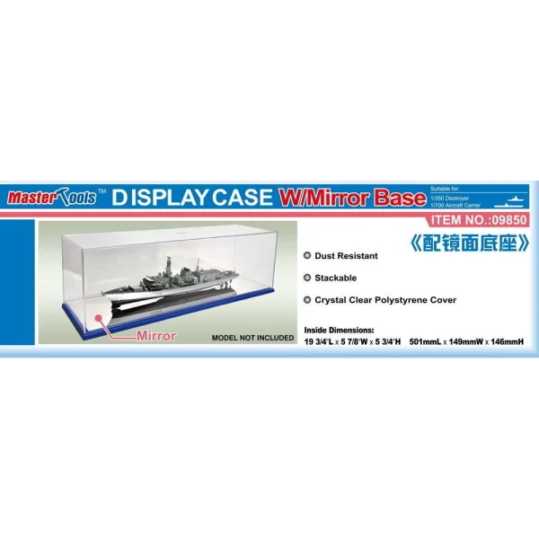 9369850 Master Tools - Acrylic Display Case with Mirror Base 501x149x146mm - 09850
