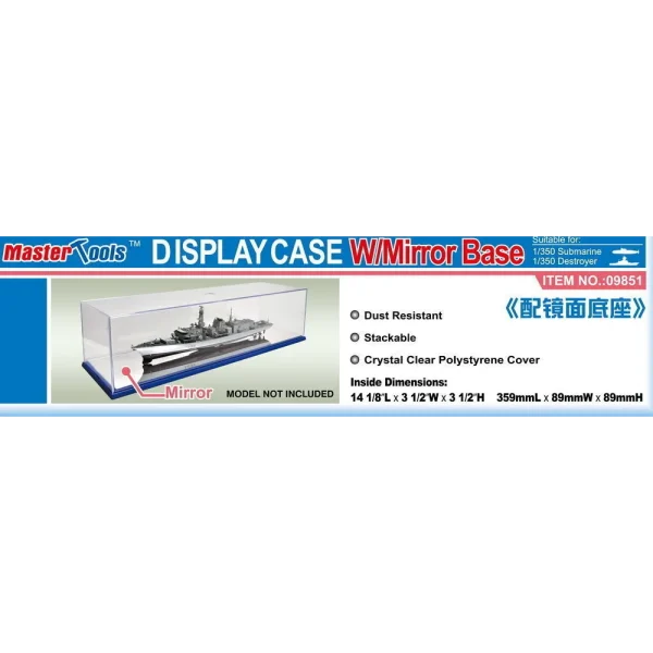 9369851 Master Tools - Acrylic Display Case with Mirror Base 359x89x89mm - 09851