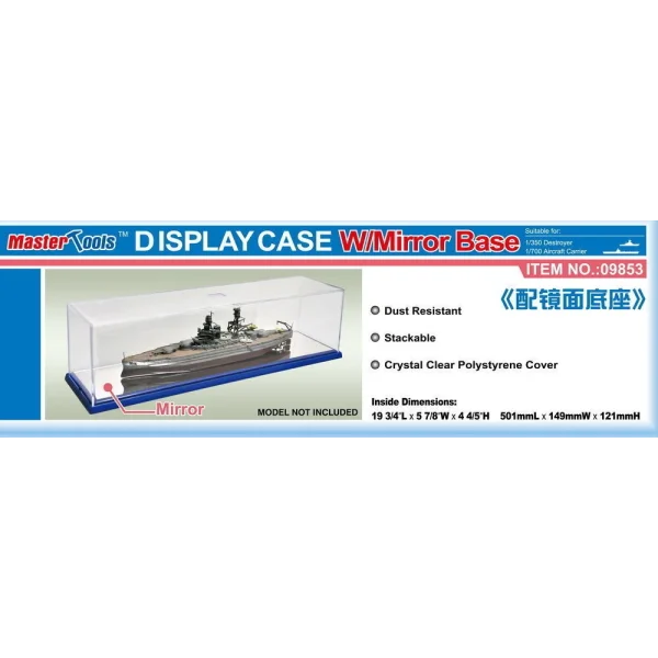 9369853 Master Tools - Acrylic Display Case with Mirror Base 501x149x121mm - 09853