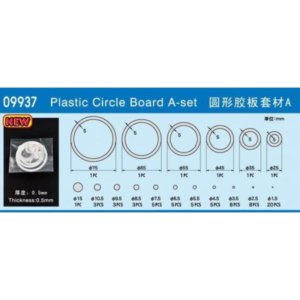 9369937 Master Tools - Plastic Circle Board A-set - 09937