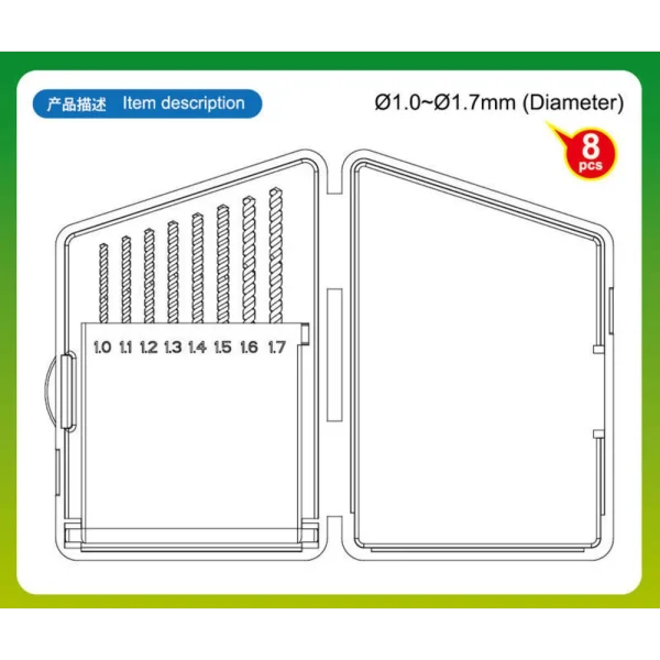 9369955-1 Master Tools - Twist Drilling Auger Bit set 2 (1,0-1,7) - 09955
