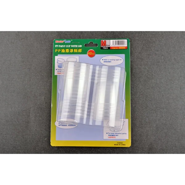 9369992 Master Tools - PP Paint Cup with Lid---- M-size 42cc X 10pcs - 09992